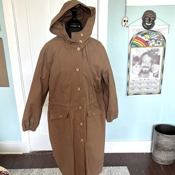 Poetry UK Cotton, hooded elastic trenchcoat, 12 NWT - Picture 1 of 6